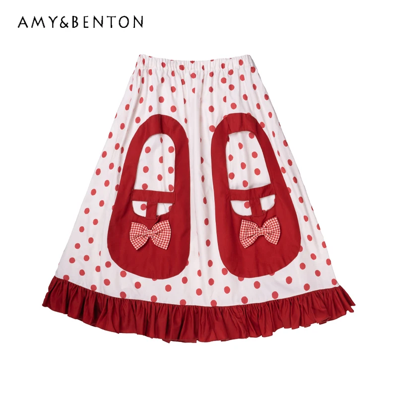 2025 Autumn New Red White Splicing Women's Skirt Japanese Original Design Cute Playful Bow 2D Pocket Polka Dot Skirts Ladies
2025 Autumn New Red White Splicing Women's Skirt Japanese Original Design Cute Playful Bow 2D Pocket Polka Dot Skirts Ladies
