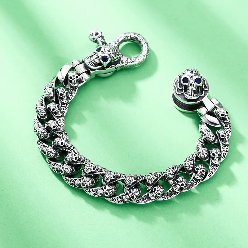 European and american s925 sterling silver domineering retromenstylishtrendy punk fan car skull bracelet
European and american s925 sterling silver domineering retromenstylishtrendy punk fan car skull bracelet