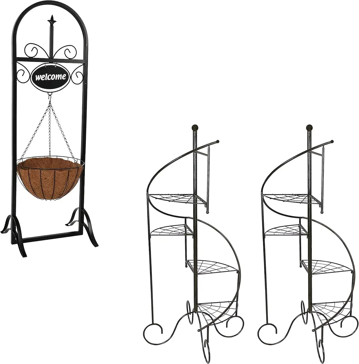 Hanging Basket Planter Stand Set Four Tier Spiral Staircase Metal Iron Plant Holders Bundle
Hanging Basket Planter Stand Set Four Tier Spiral Staircase Metal Iron Plant Holders Bundle