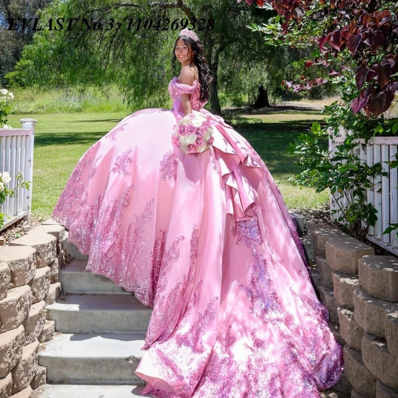 EVLAST индивидуальное розовое платье Quinceanera с блестками 2025 года, бальное платье с кружевной аппликацией и бантом из бисера, милое платье 16, Vestidos De 15 Anos E3Q815
EVLAST индивидуальное розовое платье Quinceanera с блестками 2025 года, бальное платье с кружевной аппликацией и бантом из бисера, милое платье 16, Vestidos De 15 Anos E3Q815