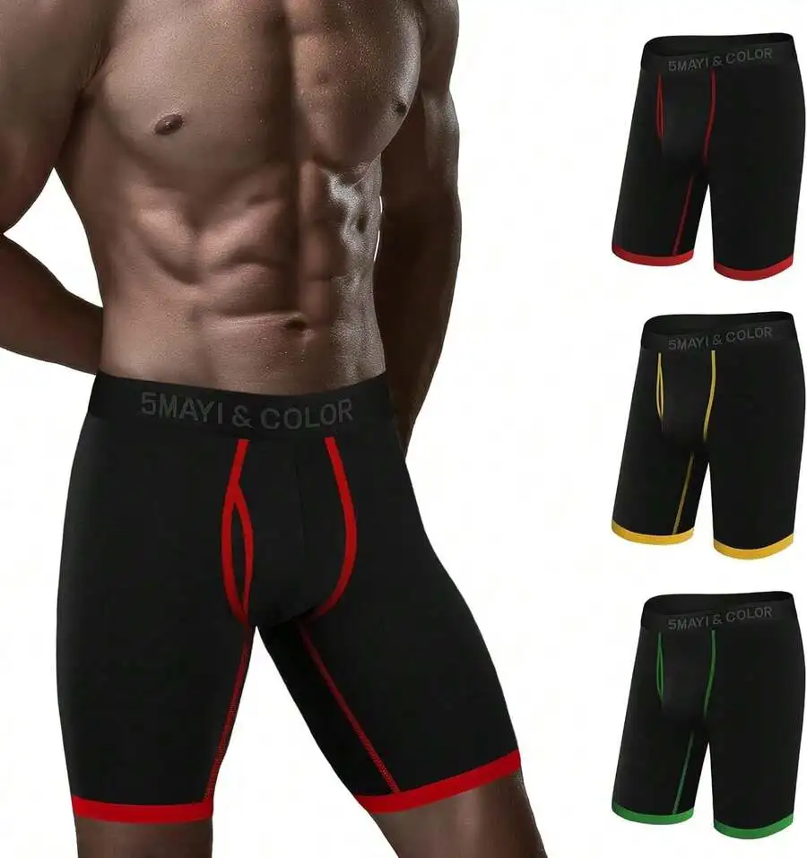 Mens Cotton Boxer Briefs 9 Inch Long Leg Underwear 5 Pack
Mens Cotton Boxer Briefs 9 Inch Long Leg Underwear 5 Pack