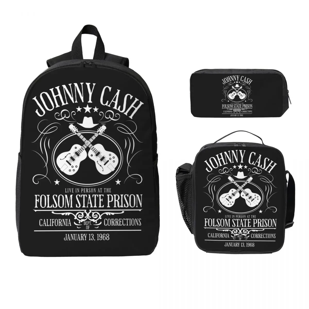 Johnny Cash Live At Folsom State Prison Backpack BookBag School Bag Computer Shoulder Bags 3ps Insulated Lunch Bag Pencil Case
Johnny Cash Live At Folsom State Prison Backpack BookBag School Bag Computer Shoulder Bags 3ps Insulated Lunch Bag Pencil Case