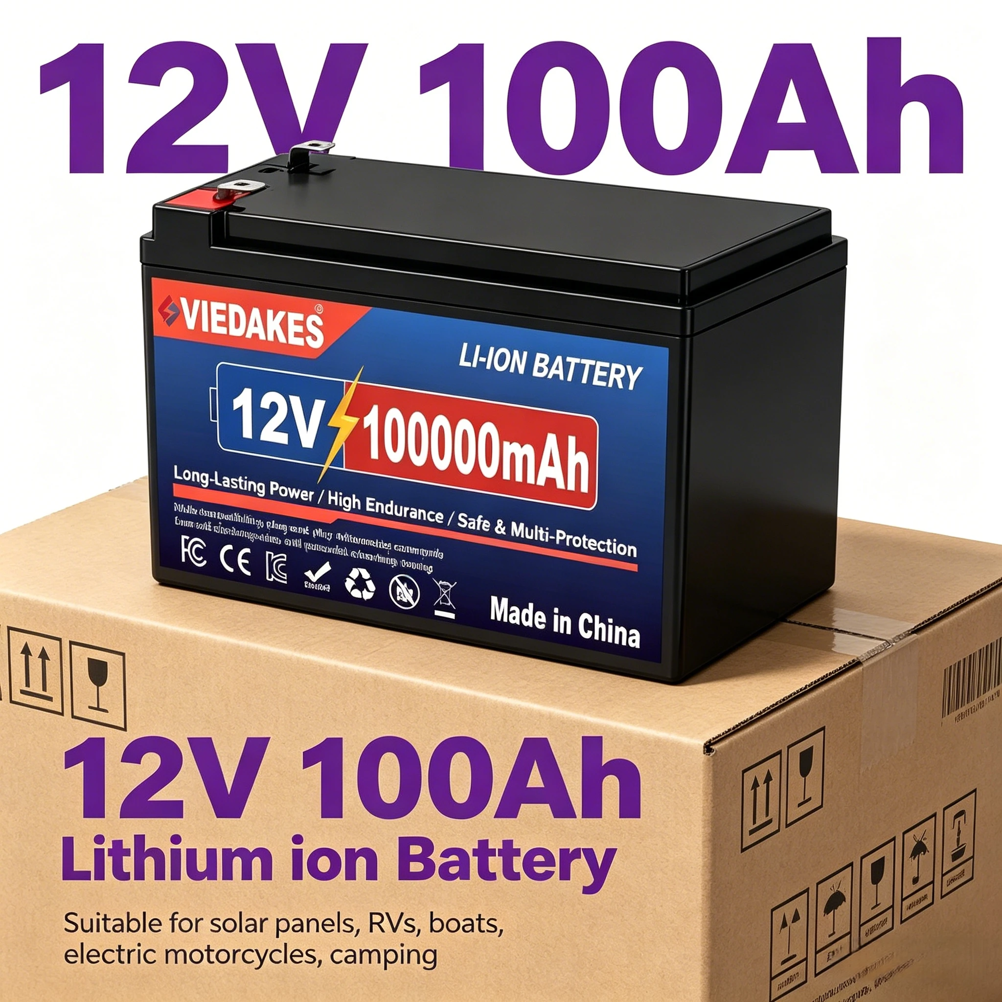 12v 100Ah Rechargeable 12v lifepo4 battery Lithium Battery Pack for Solar RV Boat Motorcycle Camping
12v 100Ah Rechargeable 12v lifepo4 battery Lithium Battery Pack for Solar RV Boat Motorcycle Camping