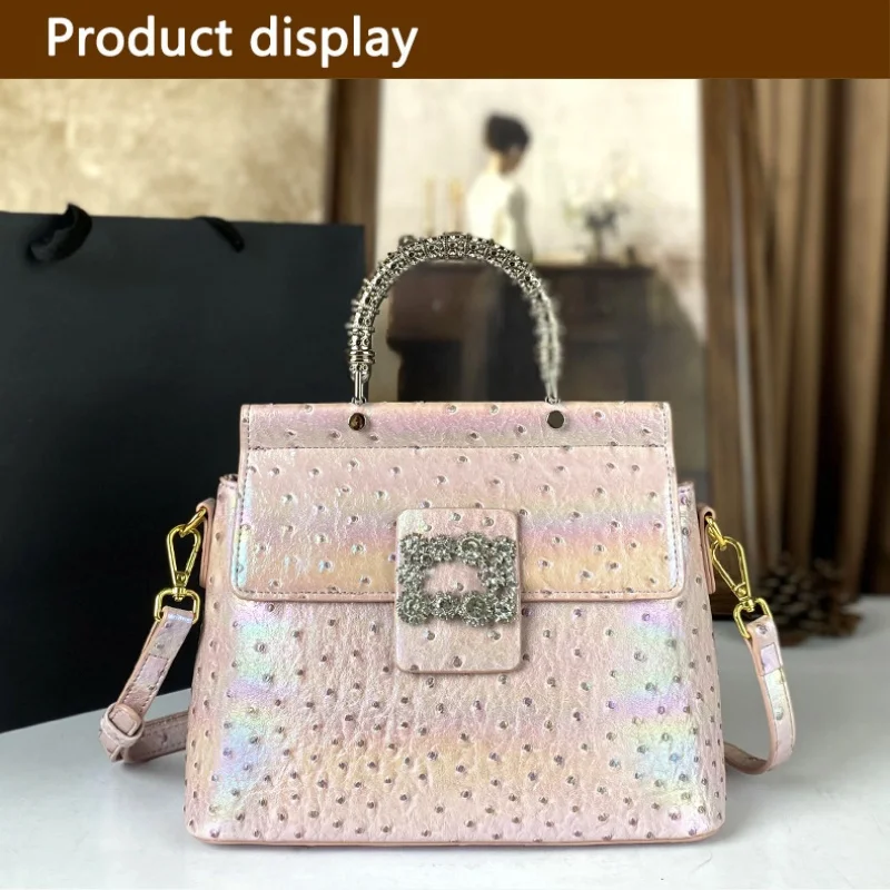 Advanced Diamond Inlaid Ostrich Pattern Handbag for Women 2026 New Soft Leather Fashion Crossbody Bag
Advanced Diamond Inlaid Ostrich Pattern Handbag for Women 2026 New Soft Leather Fashion Crossbody Bag