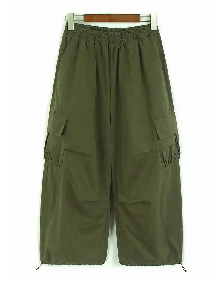 Высокая эластичная талия, зеленые широкие повседневные брюки с завязками, новые брюки, женские модные брюки, весна-осень
Высокая эластичная талия, зеленые широкие повседневные брюки с завязками, новые брюки, женские модные брюки, весна-осень