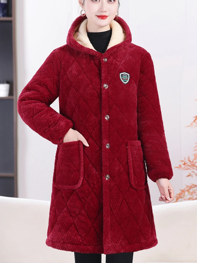 Thiened Fce Winter Jaet Coat Hooded Warm Cotton Clothes Large Size Mid-Length Mom Clothes Retirement Age Women's Clothes
Thiened Fce Winter Jaet Coat Hooded Warm Cotton Clothes Large Size Mid-Length Mom Clothes Retirement Age Women's Clothes