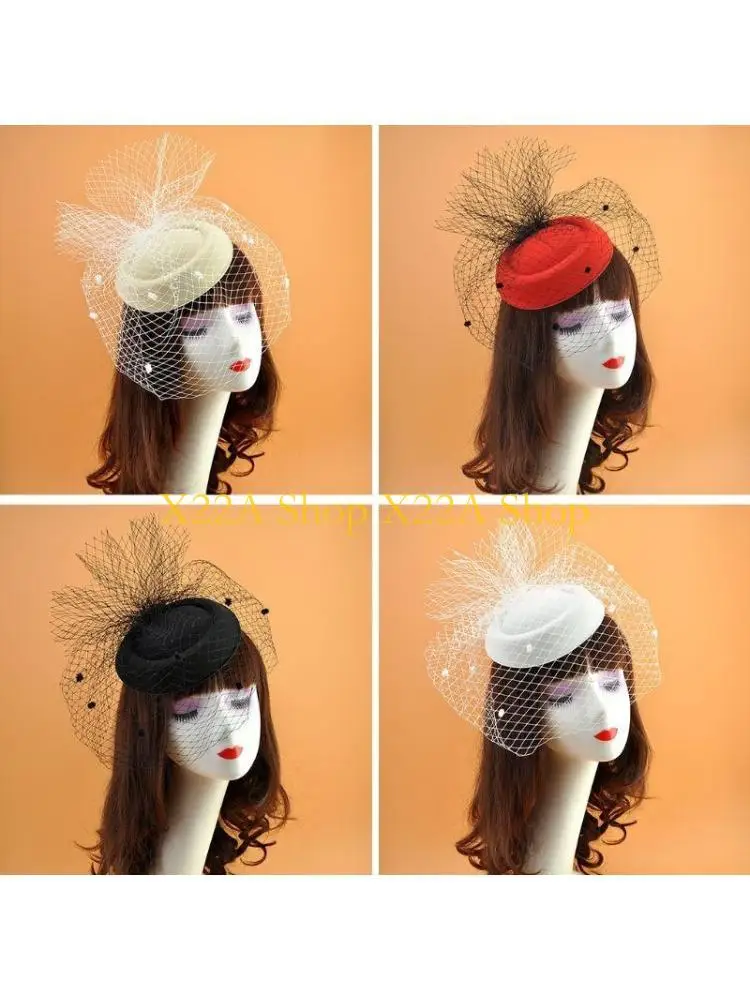 Unique Womens Felt Fascinator Hat Mesh Veil Small Plush Point Decor Hair Clips Wedding Bridal Cocktail Headwear
Unique Womens Felt Fascinator Hat Mesh Veil Small Plush Point Decor Hair Clips Wedding Bridal Cocktail Headwear