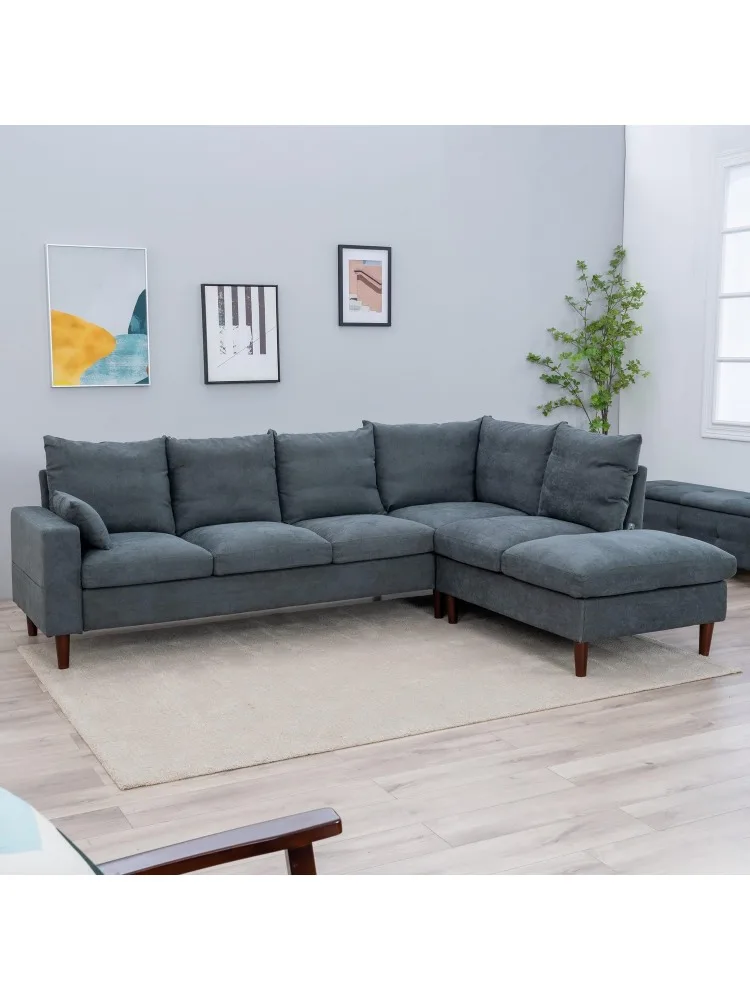 L Shaped Couch, Linen Fabric, USB Chaise - 100 x 75 x 32 inch
L Shaped Couch, Linen Fabric, USB Chaise - 100 x 75 x 32 inch