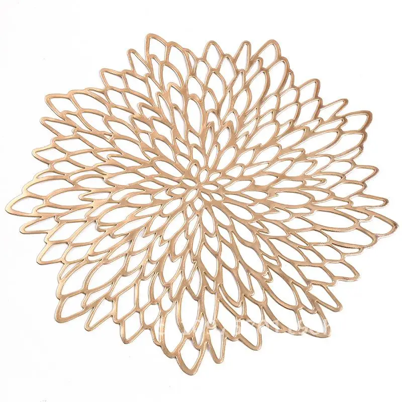 New Nordic Style Dining Table Decorative Mat Hibiscus Flower Bronzing PVC Placemat Creative Ins Hollow Placemat
New Nordic Style Dining Table Decorative Mat Hibiscus Flower Bronzing PVC Placemat Creative Ins Hollow Placemat