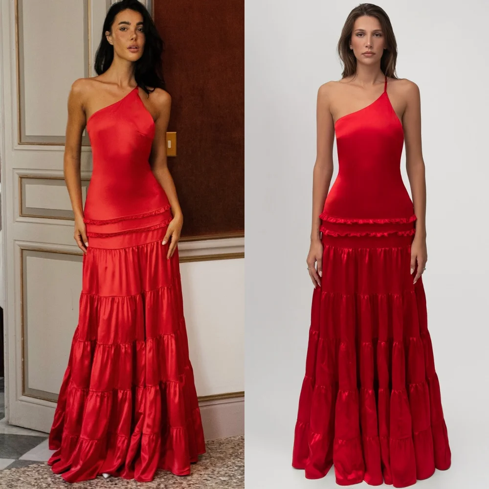 Customized High Quality Red Satin Evening Dresses One Shoulder Sleeveless Homecoming Dresses Classic Special Occasion Gowns
Customized High Quality Red Satin Evening Dresses One Shoulder Sleeveless Homecoming Dresses Classic Special Occasion Gowns
