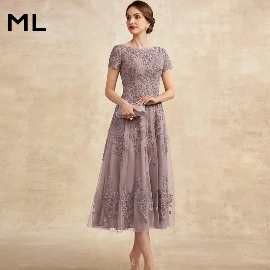 ML Customized Elegant Short Lace Appliques Mother of The Bride Dress O Neck Tea-Length A-line Tulle Wedding Guest Gown 2026
ML Customized Elegant Short Lace Appliques Mother of The Bride Dress O Neck Tea-Length A-line Tulle Wedding Guest Gown 2026