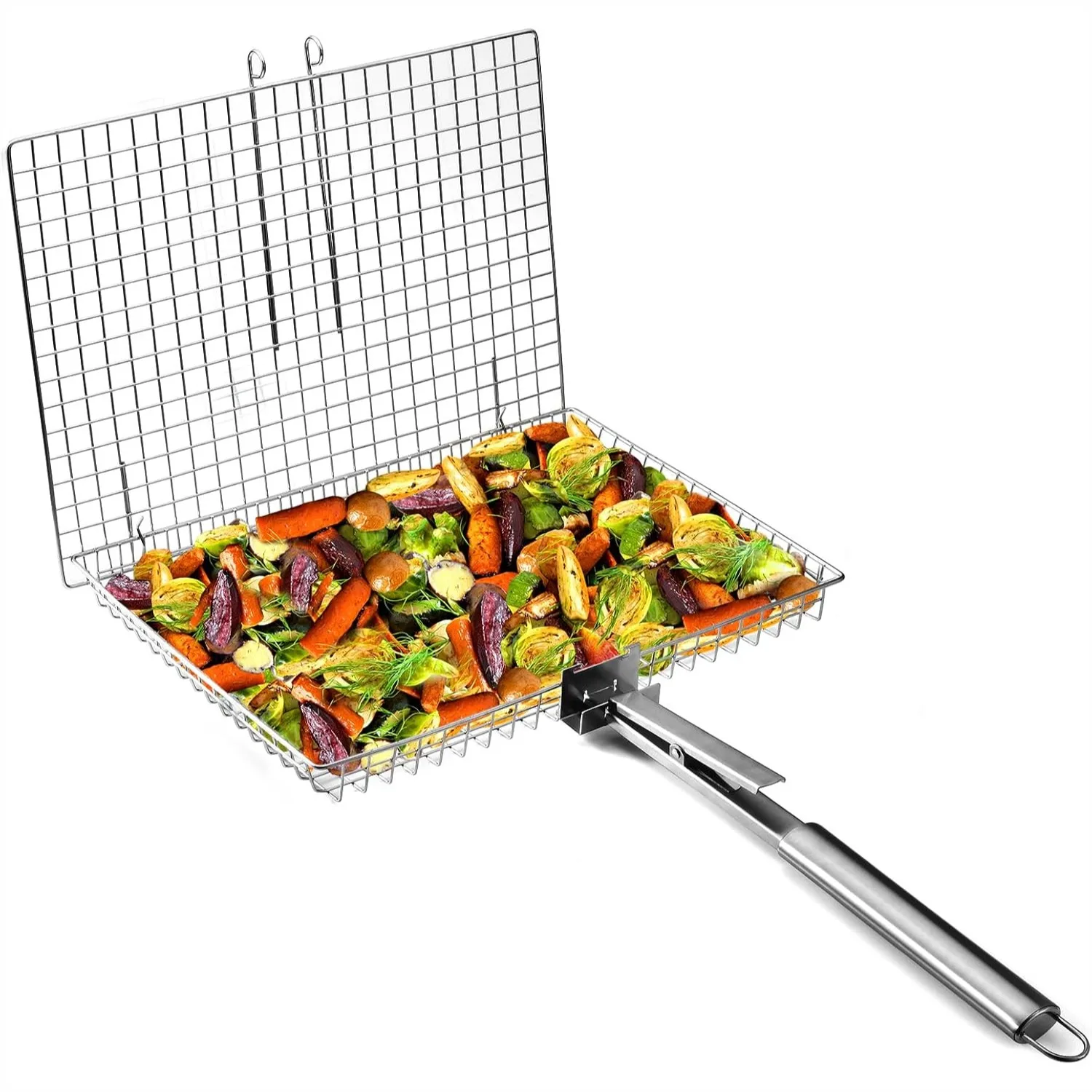 Extra Large Grill Basket for Vegetables Fish Shrimp with Detachable Handle, BBQ Accessories for Outdoor Cooking
Extra Large Grill Basket for Vegetables Fish Shrimp with Detachable Handle, BBQ Accessories for Outdoor Cooking