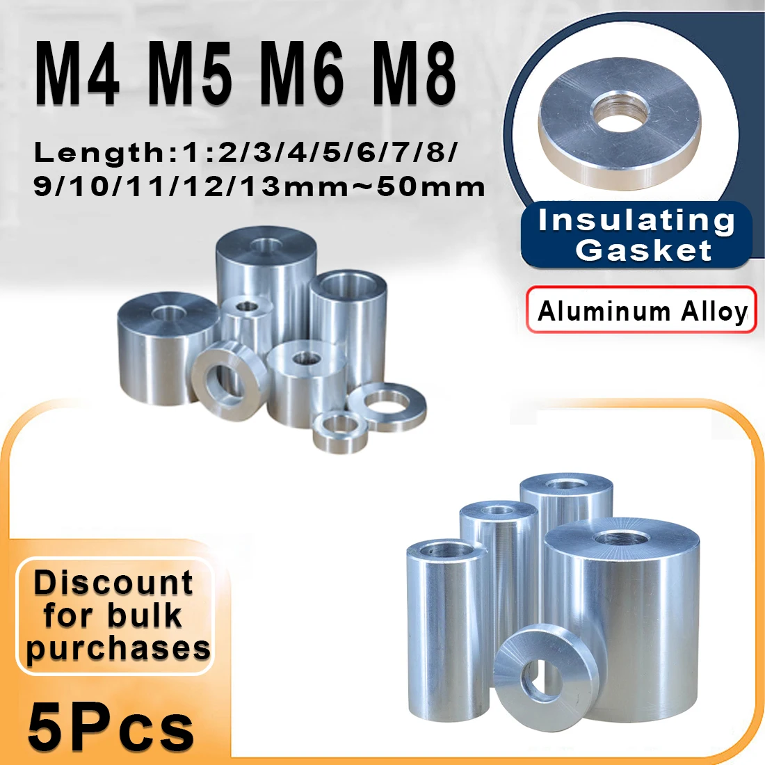 diameter10 / 12MM M4 M5 M6 M8 Aluminum bushing washer gasket round hollow no thread standoff spacer thickness 2/2/4/5/6/7/8~30
diameter10 / 12MM M4 M5 M6 M8 Aluminum bushing washer gasket round hollow no thread standoff spacer thickness 2/2/4/5/6/7/8~30