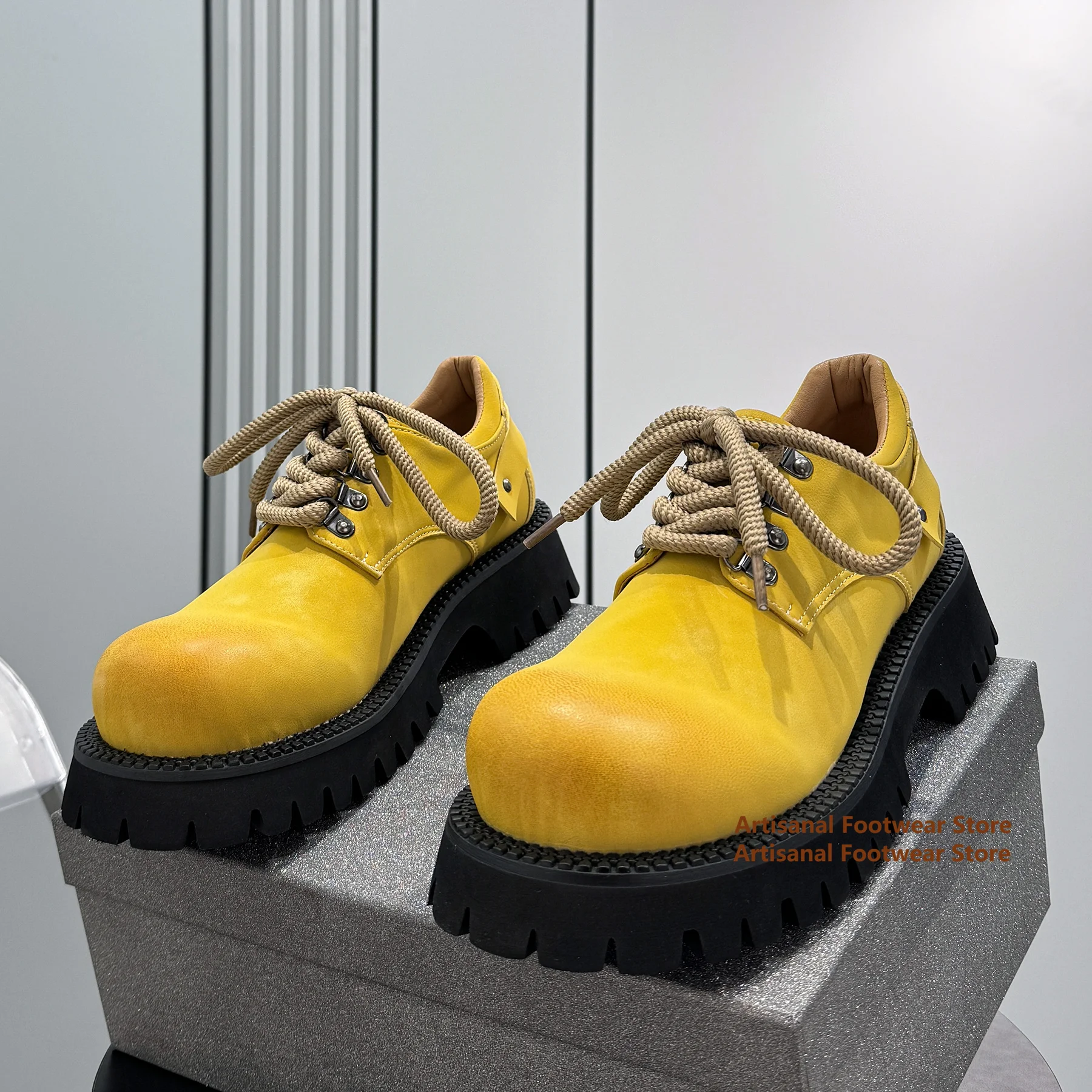 Big Round Toe Derby Shoes Men's Low Cut Lace Up Yellow/green Shoes 2025 New In Thick Soled Height Increasing Casual Shoes
Big Round Toe Derby Shoes Men's Low Cut Lace Up Yellow/green Shoes 2025 New In Thick Soled Height Increasing Casual Shoes