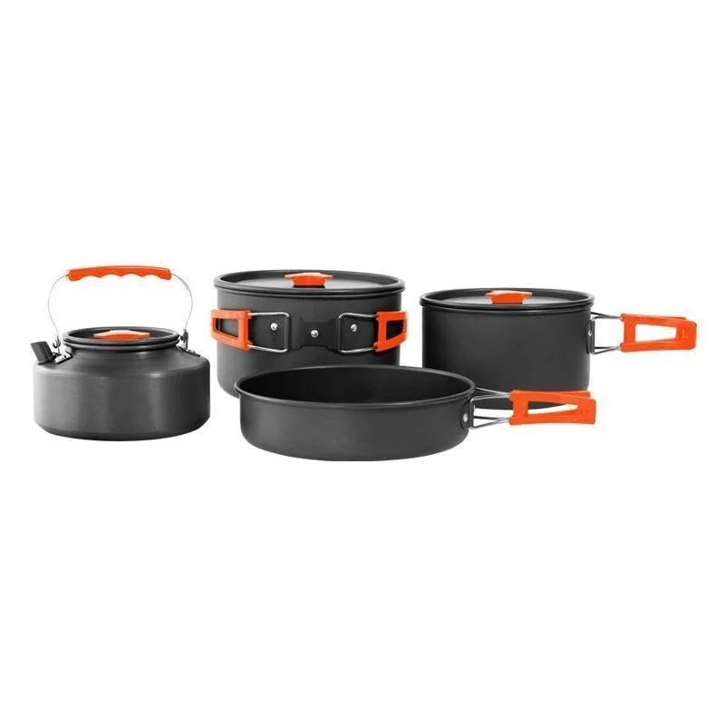 Modern Outdoor Cookware Set Portable Camping Kettle and Four -Piece Cooker Metal Special Suit for Outdoor Camping
Modern Outdoor Cookware Set Portable Camping Kettle and Four -Piece Cooker Metal Special Suit for Outdoor Camping