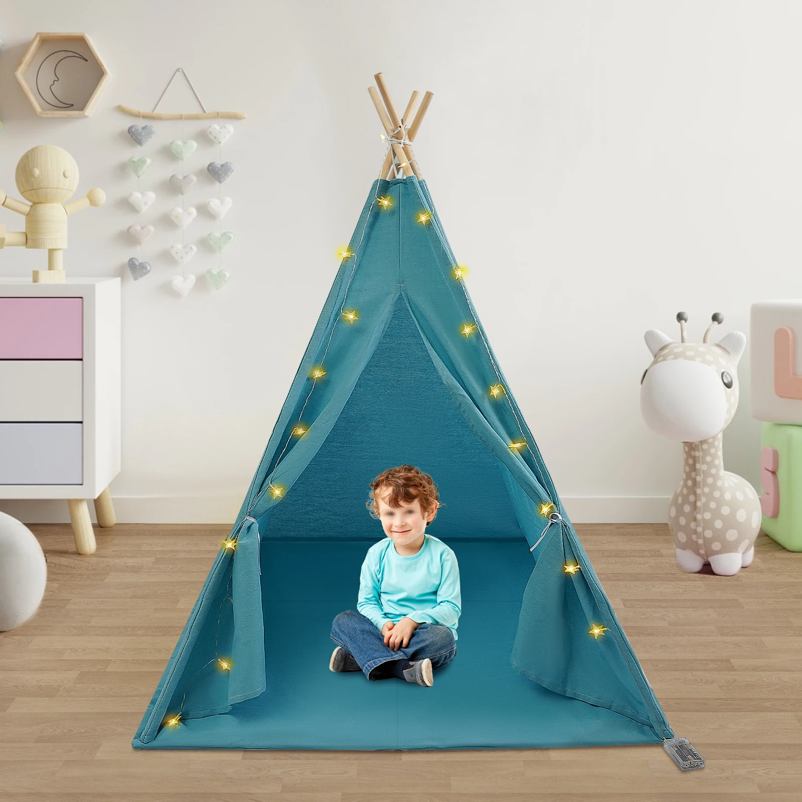Kids Tent Portable Foldable Kids Play Tent with Padded Mat Lights and Windows Kids Play Tent Indoor and Outdoor 120*120*140cm
Kids Tent Portable Foldable Kids Play Tent with Padded Mat Lights and Windows Kids Play Tent Indoor and Outdoor 120*120*140cm