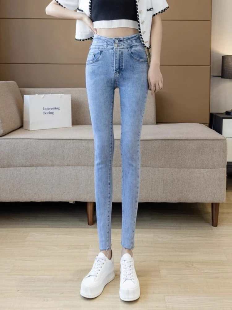 Узкие женские джинсы-карандаш с высокой талией, корейская уличная одежда, повседневные эластичные джинсовые брюки, осенне-осенние винтажные джинсы до щиколотки, Kot Pantolon
Узкие женские джинсы-карандаш с высокой талией, корейская уличная одежда, повседневные эластичные джинсовые брюки, осенне-осенние винтажные джинсы до щиколотки, Kot Pantolon
