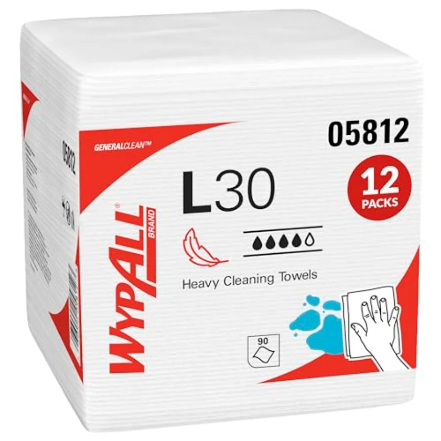 GeneralClean L30 Cloths Heavy Duty Cleaning Wipes 05812 Strong and Soft Bulk Paper Wipers White (12 Packs of 90 Sheets 1 080 Sh
GeneralClean L30 Cloths Heavy Duty Cleaning Wipes 05812 Strong and Soft Bulk Paper Wipers White (12 Packs of 90 Sheets 1 080 Sh