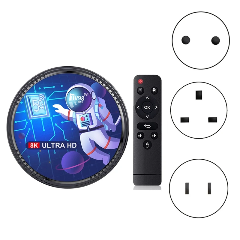 ТВ-приставка TV98MAX, 4 Гб + 32 ГБ, Allwinner H618, Android 12, Смарт ТВ-приставка 2,4 ГГц + телефон, Wi-Fi + медиаплеер 5.0 H265 TV98
ТВ-приставка TV98MAX, 4 Гб + 32 ГБ, Allwinner H618, Android 12, Смарт ТВ-приставка 2,4 ГГц + телефон, Wi-Fi + медиаплеер 5.0 H265 TV98