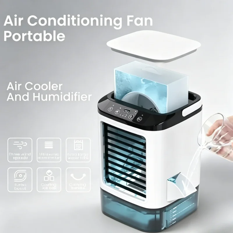 Portable 3-Speed Mini Air Cooler 900ML Water Tank Humidifier Cooling Fan for Home Office Bedroom
Portable 3-Speed Mini Air Cooler 900ML Water Tank Humidifier Cooling Fan for Home Office Bedroom