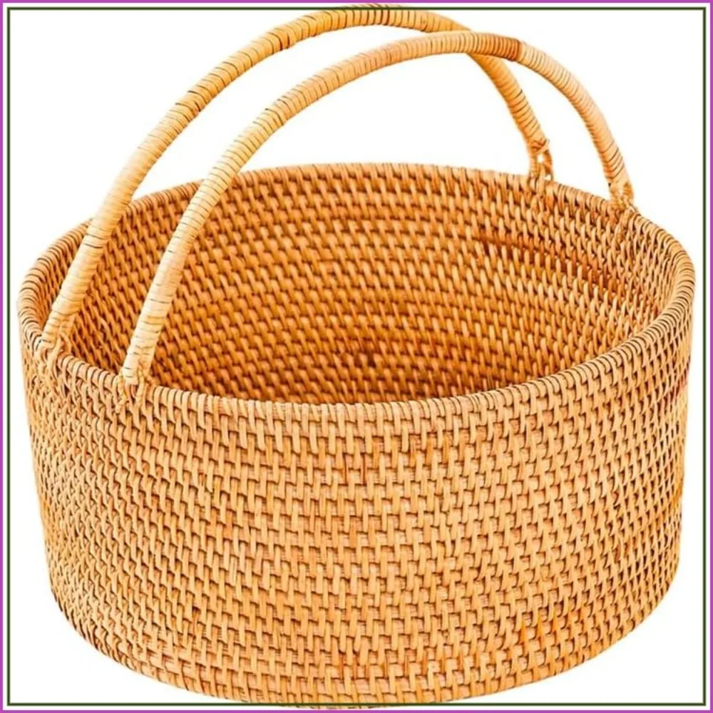 Handwoven Rattan Storage Basket with Handles, Natural Wicker Organizer for Kitchen, Pantry, Floral Arrangement & Home Decor
Handwoven Rattan Storage Basket with Handles, Natural Wicker Organizer for Kitchen, Pantry, Floral Arrangement & Home Decor