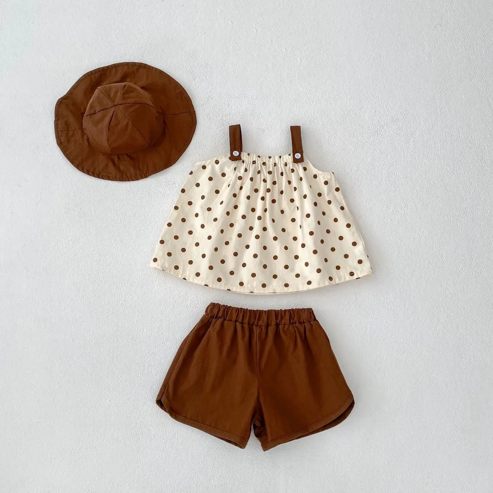 3PCS Set Baby Girl Clothes 0-3Years Newborn Kids Sleeveless Dot Tank Tops+Shorts+Hat Outfits Casual Toddler Princess Suit
3PCS Set Baby Girl Clothes 0-3Years Newborn Kids Sleeveless Dot Tank Tops+Shorts+Hat Outfits Casual Toddler Princess Suit