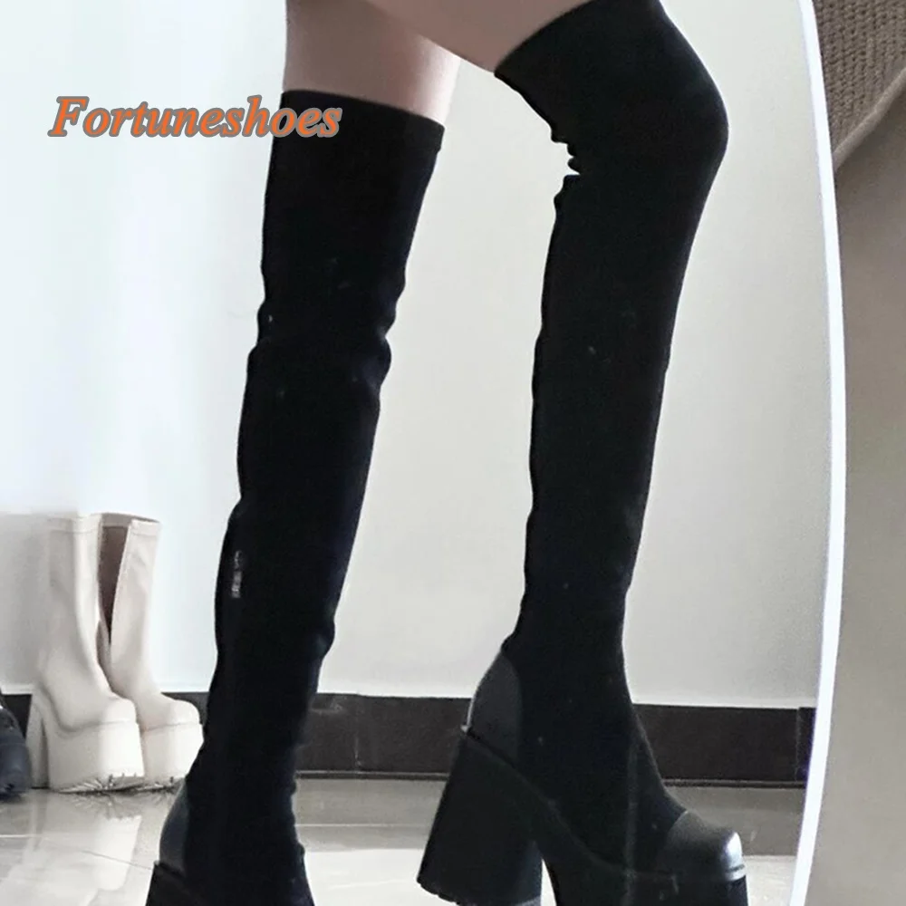 Sexy Side Zipper Round Toe Boots Over The Knee Chunky High Heel Solid Black Women Boots 2025 Newest Fashion Casual Autumn Boots
Sexy Side Zipper Round Toe Boots Over The Knee Chunky High Heel Solid Black Women Boots 2025 Newest Fashion Casual Autumn Boots
