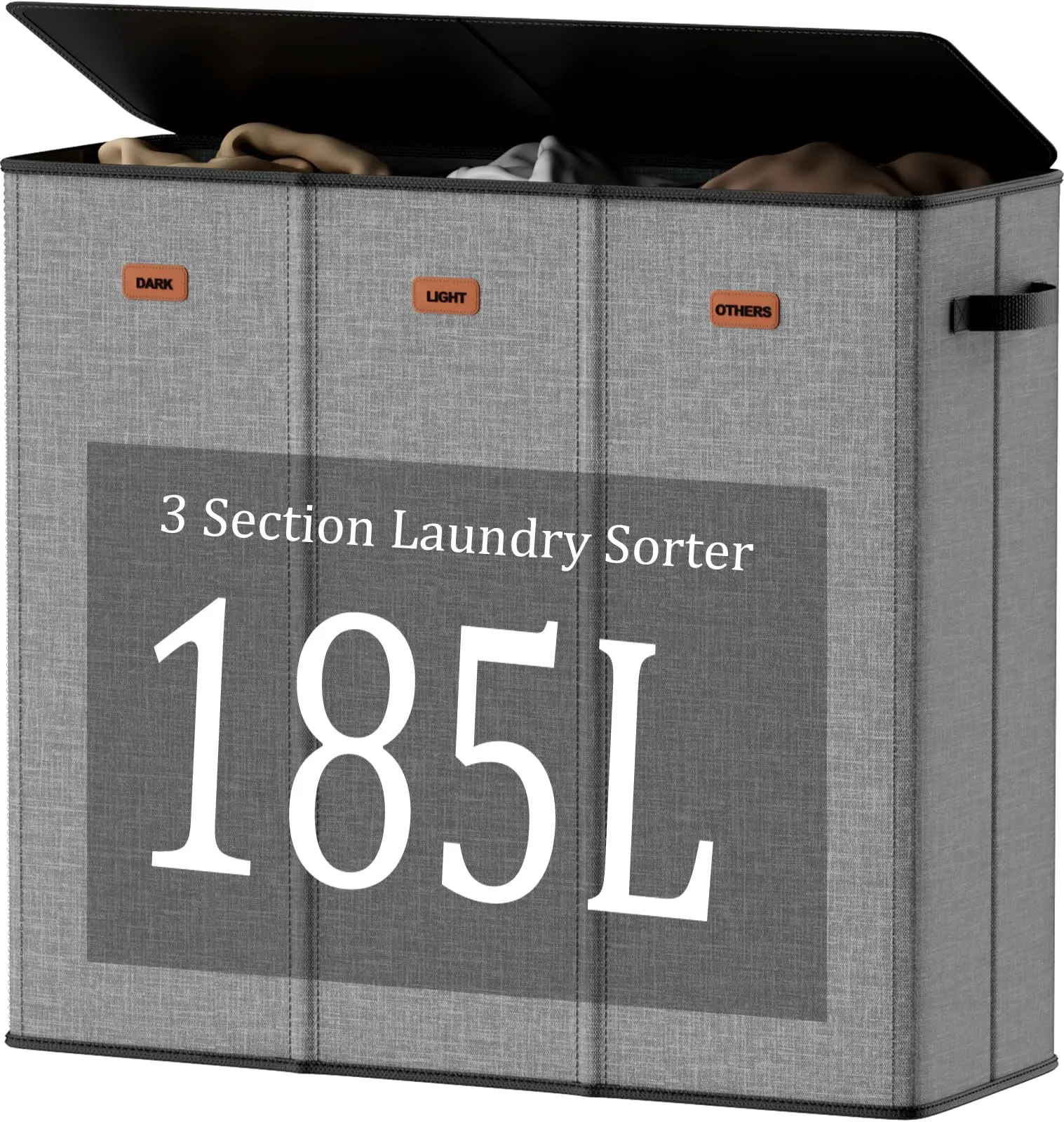 Grey 185L Three-Section Laundry Sorter With Lid And Detachable Compartment Bags For Home, Bedroom Or Dorm Use
Grey 185L Three-Section Laundry Sorter With Lid And Detachable Compartment Bags For Home, Bedroom Or Dorm Use