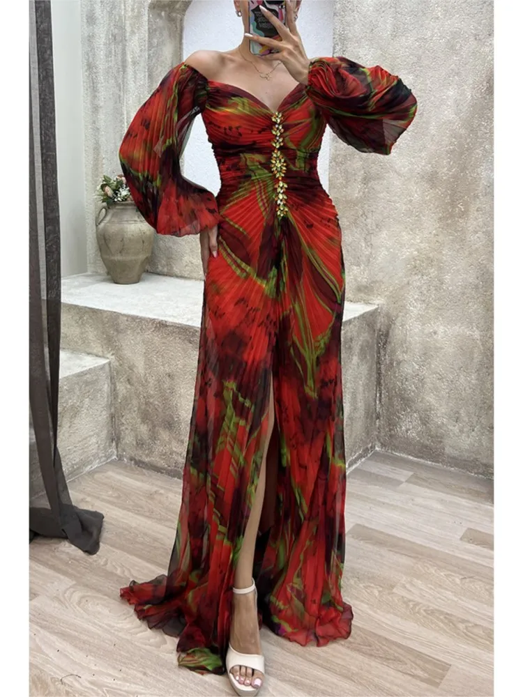 Long Sleeve Dress Elegant Off Shoulder Long Dresses Sexy Deep V-neck Waist Slit Dress Ropa De Mujer Vestidos De Fiesta Elegantes
Long Sleeve Dress Elegant Off Shoulder Long Dresses Sexy Deep V-neck Waist Slit Dress Ropa De Mujer Vestidos De Fiesta Elegantes