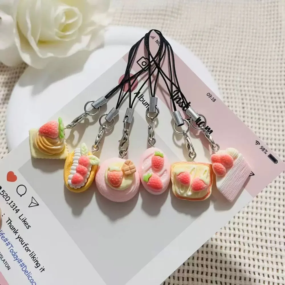 Cute Food Themed Phone Charm Strawberry Cake Toast Cookie Keychain Bag Key Ring Accessory Pendant DIY Gift for Friends
Cute Food Themed Phone Charm Strawberry Cake Toast Cookie Keychain Bag Key Ring Accessory Pendant DIY Gift for Friends