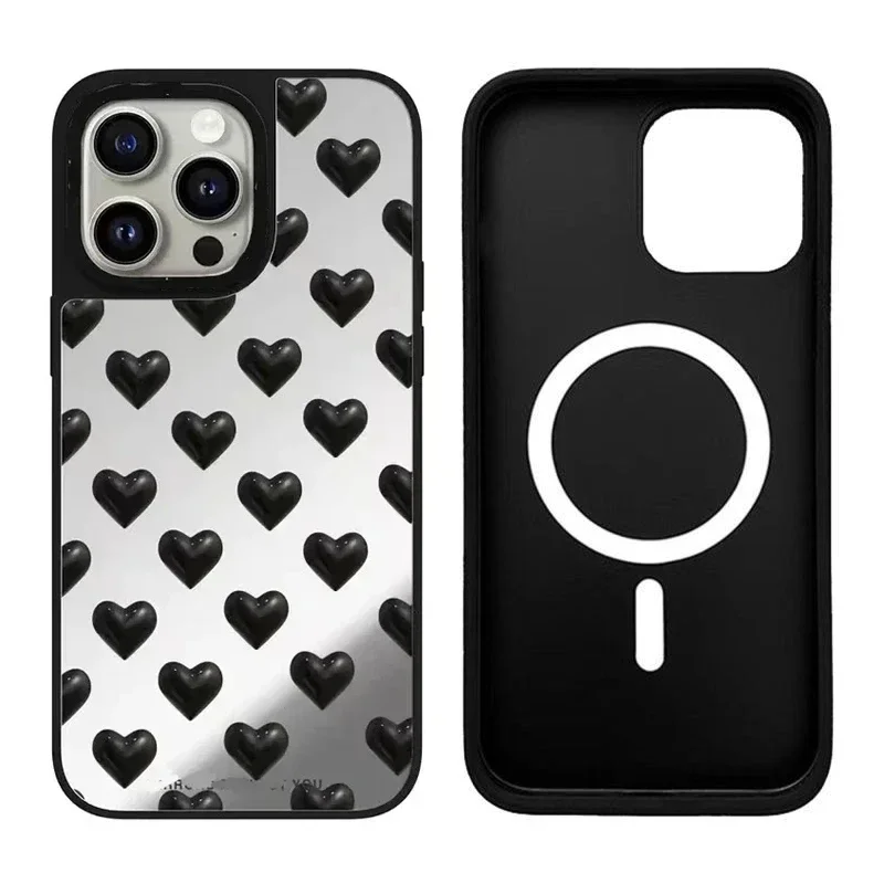 Mirror Surface MagSafe Fashion Heart Phone Case Cover for iPhone 11 12 13 14 15 Pro Max Case for iPhone 15 ProMax
Mirror Surface MagSafe Fashion Heart Phone Case Cover for iPhone 11 12 13 14 15 Pro Max Case for iPhone 15 ProMax