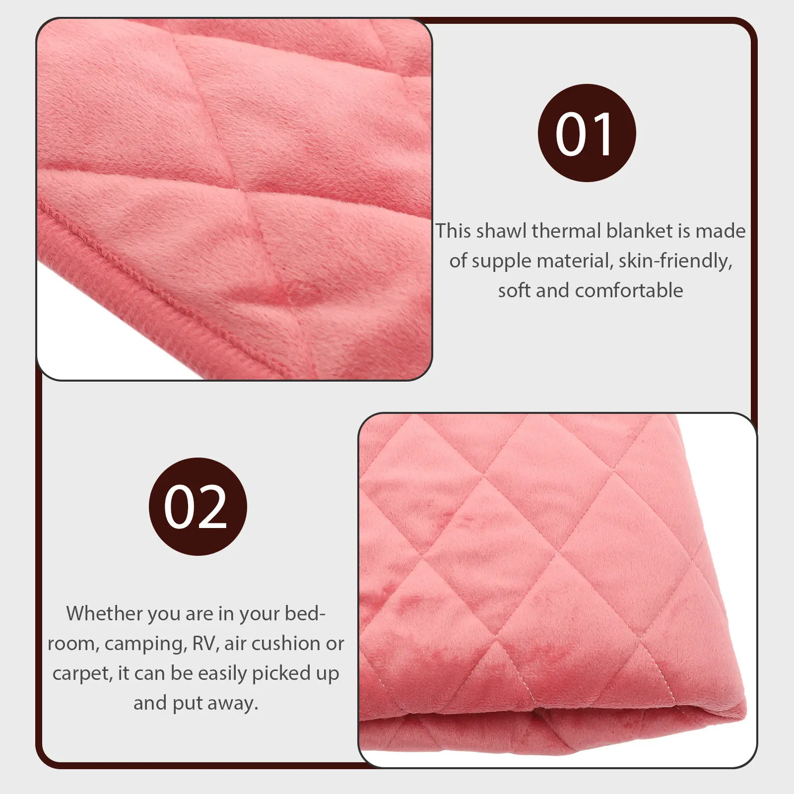 Heated Blanket for Women Small Electric Warmth Generator Comfortable Skin-Friendly Thermal Shawl Ideal for Bed Sofa Camping Rv
Heated Blanket for Women Small Electric Warmth Generator Comfortable Skin-Friendly Thermal Shawl Ideal for Bed Sofa Camping Rv