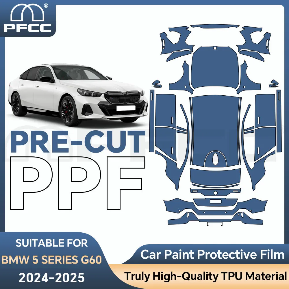 Для BMW 5 серии G60 M Sport 2024 8,5 мил автомобильная предварительно вырезанная защитная пленка для краски полная автомобильная защита от царапин внешняя пленка из ТПУ PPF прозрачная
Для BMW 5 серии G60 M Sport 2024 8,5 мил автомобильная предварительно вырезанная защитная пленка для краски полная автомобильная защита от царапин внешняя пленка из ТПУ PPF прозрачная