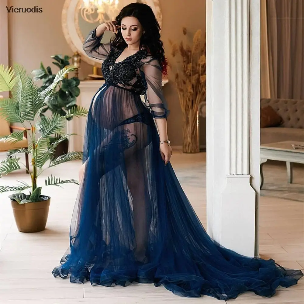 Вечернее платье для беременных 2022, синее платье с разрезом по бокам, синее кружевное платье с аппликацией и скользящим шлейфом, сексуальное женское вечернее платье с половиной рукавом
Вечернее платье для беременных 2022, синее платье с разрезом по бокам, синее кружевное платье с аппликацией и скользящим шлейфом, сексуальное женское вечернее платье с половиной рукавом