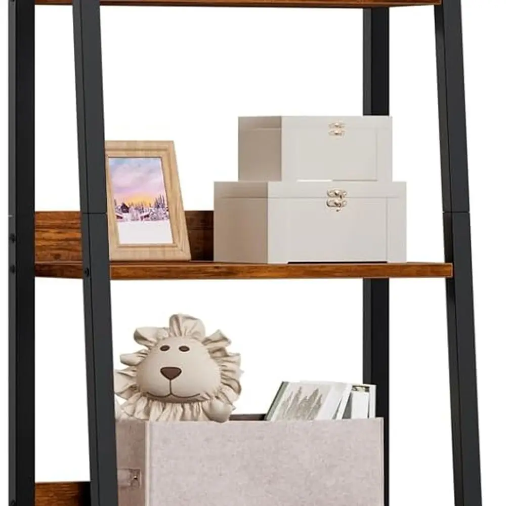 5-Tier Ladder Shelf, Ladder Bookshelf with Removable Drawer, Rustic Bookcase Storage Rack Organizer, Wood Metal Freestanding Sto
5-Tier Ladder Shelf, Ladder Bookshelf with Removable Drawer, Rustic Bookcase Storage Rack Organizer, Wood Metal Freestanding Sto