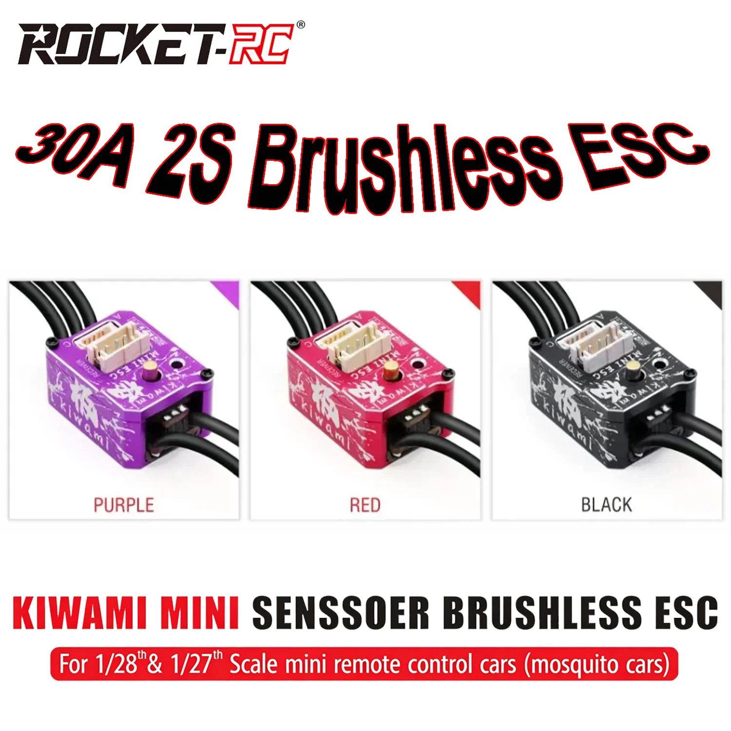ROCKET-RC 30A Sensored Brushless MINI ESC 2-S Lipo 6V/7.4V for 1/27 1/28 Remote Control Model MINI Mosquito Drift Car Upgrade
ROCKET-RC 30A Sensored Brushless MINI ESC 2-S Lipo 6V/7.4V for 1/27 1/28 Remote Control Model MINI Mosquito Drift Car Upgrade