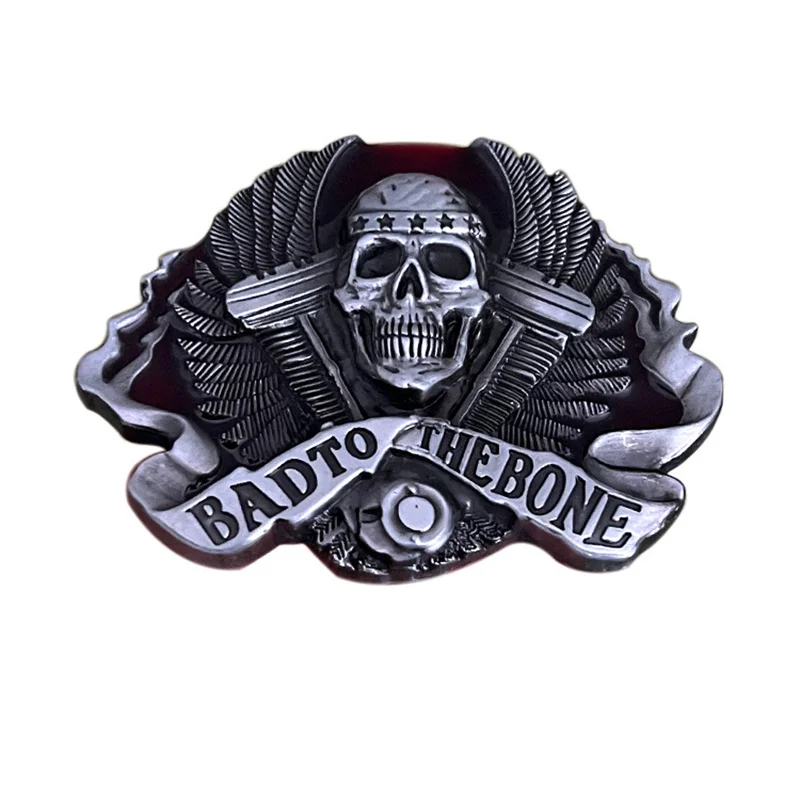 Zinc alloy bad bone skeleton head motorcycle belt buckle western style
Zinc alloy bad bone skeleton head motorcycle belt buckle western style