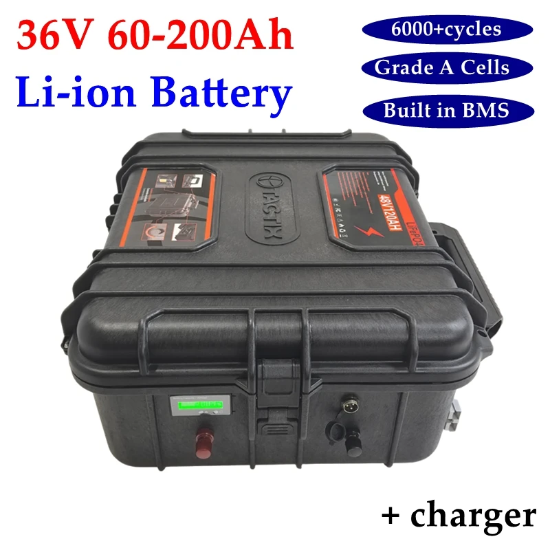36V 60Ah 80Ah 100Ah 120Ah 150Ah 160Ah 200Ah Lithium Ion Battery for 3500W Fishing Boat Propeller Camper Yachts Sailing RV
36V 60Ah 80Ah 100Ah 120Ah 150Ah 160Ah 200Ah Lithium Ion Battery for 3500W Fishing Boat Propeller Camper Yachts Sailing RV