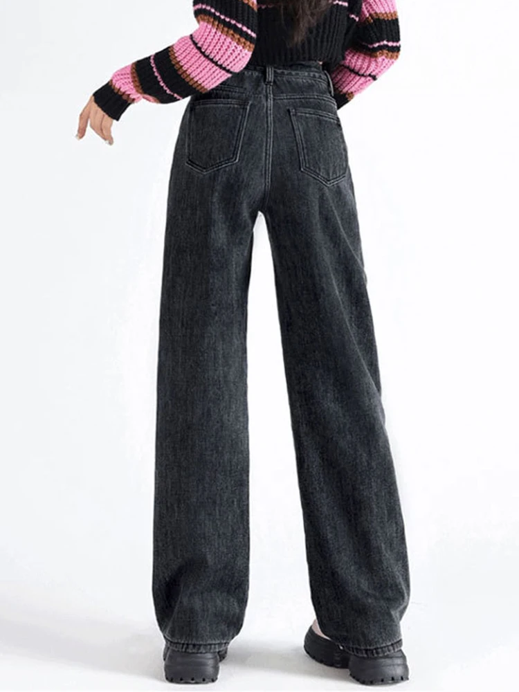 Casual Streetwear New Loose Women Thicken High Waist Vintage Velvet Lined Denim Pants Winter Warm Baggy Wide Leg Jeans
Casual Streetwear New Loose Women Thicken High Waist Vintage Velvet Lined Denim Pants Winter Warm Baggy Wide Leg Jeans