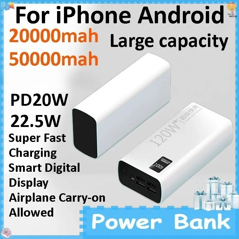 20000/50000 PD Super Fast Charging Power Bank Ultra Slim Portable External Battery for IPhone Android
20000/50000 PD Super Fast Charging Power Bank Ultra Slim Portable External Battery for IPhone Android