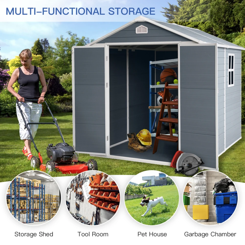Outdoor Storage Shed Storage Shed Large With Lockable Double Door Air Vents Roof Waterproof Garden Shed For Backyard Lawn
Outdoor Storage Shed Storage Shed Large With Lockable Double Door Air Vents Roof Waterproof Garden Shed For Backyard Lawn