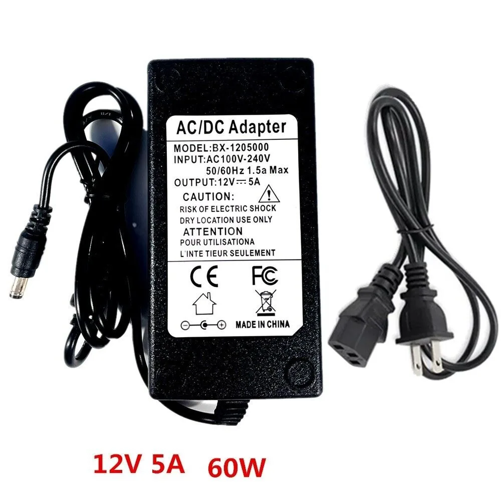 AC DC 12V 5A Universal Power Adapter Supply Charger adaptor EU US AU UK Plug for speaker Accessories Parts Consumer Electronics
AC DC 12V 5A Universal Power Adapter Supply Charger adaptor EU US AU UK Plug for speaker Accessories Parts Consumer Electronics