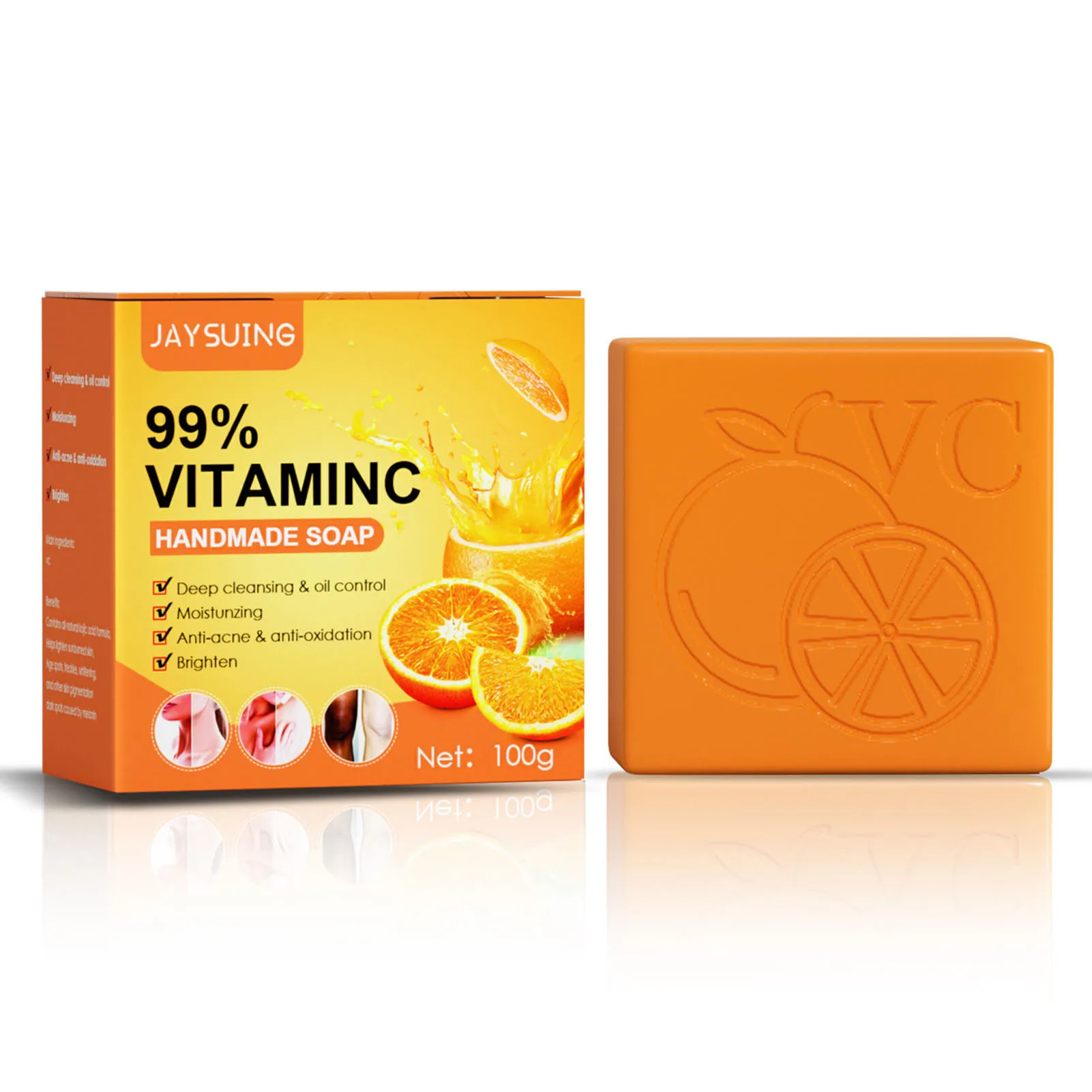 VC Handmade Soap Orange Oil Soap For Face And Body Natural Skin Care Product Eco-Friendly Soap Bar Suitable For Most Skin Types
VC Handmade Soap Orange Oil Soap For Face And Body Natural Skin Care Product Eco-Friendly Soap Bar Suitable For Most Skin Types