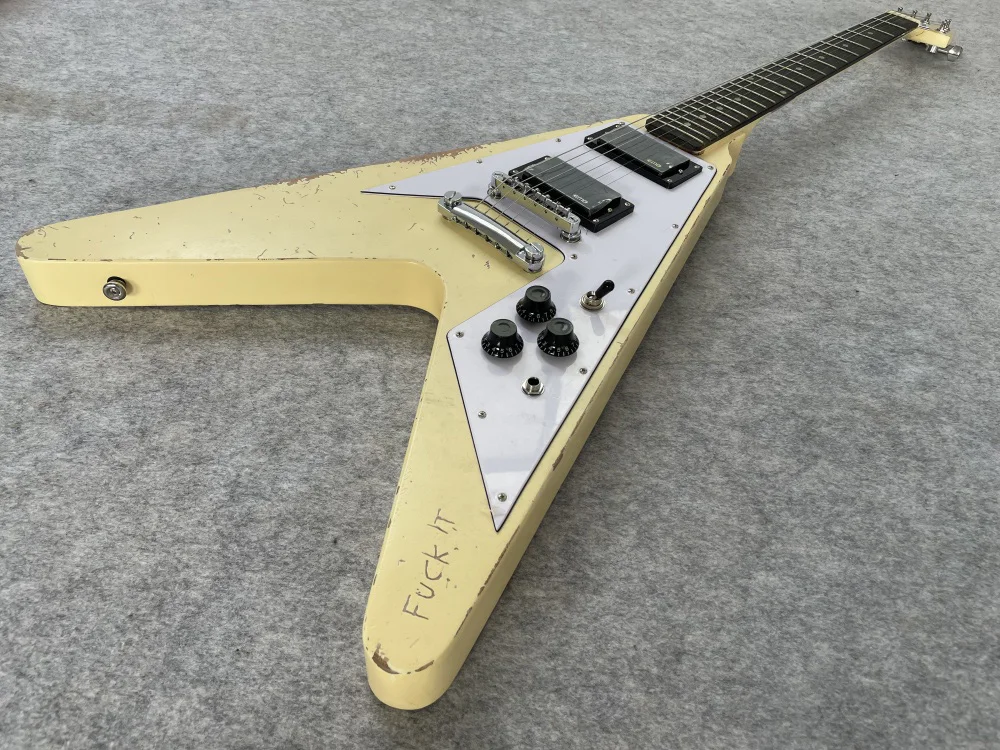 Relic Flying V Electric Guitar, Rosewood Fingerboard,cream color, High Quality guitar, In Stock, Fast Shipping
Relic Flying V Electric Guitar, Rosewood Fingerboard,cream color, High Quality guitar, In Stock, Fast Shipping