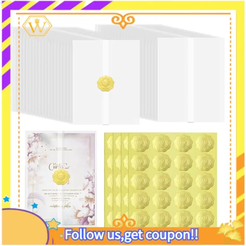 Wedding Invitations Wraps Set Include 100Pc Pre Folded Vellum Jackets For 5X7, Envelope Seal Stickers
Wedding Invitations Wraps Set Include 100Pc Pre Folded Vellum Jackets For 5X7, Envelope Seal Stickers