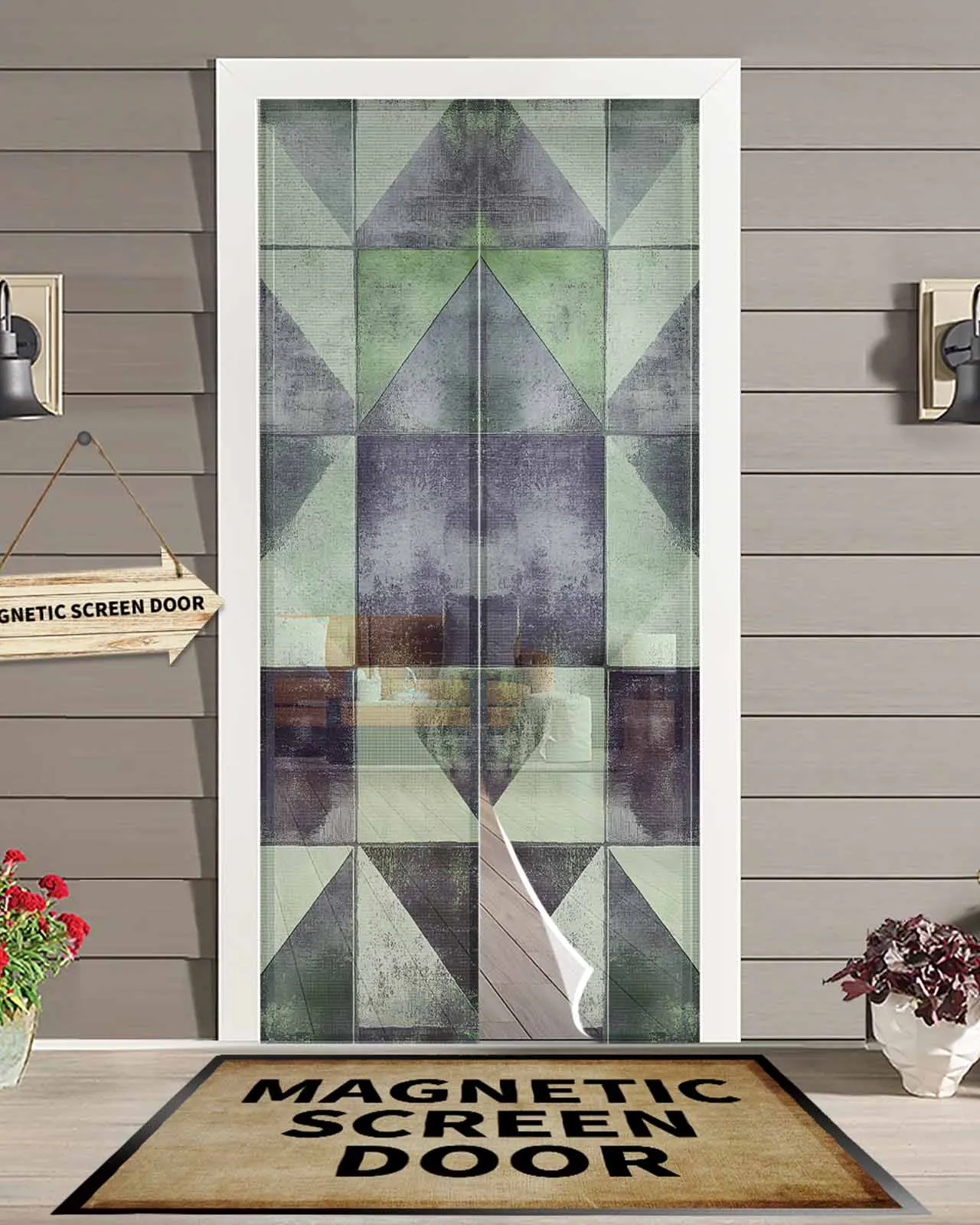 Modernism Green Triangle Color Block Magnetic Door Curtain Living Room Bedroom Home Anti-mosquito Screen Door Curtain
Modernism Green Triangle Color Block Magnetic Door Curtain Living Room Bedroom Home Anti-mosquito Screen Door Curtain