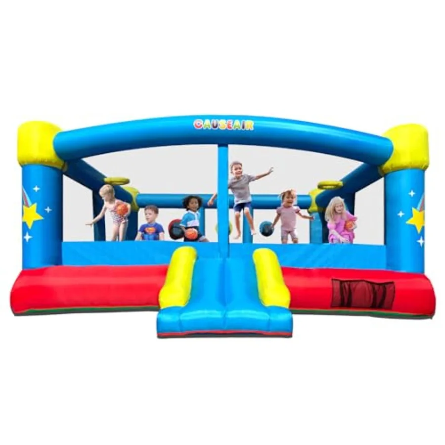 15ft x 14.8ft Inflatable Bounce House for Party Fun with Double Basketball Hoop and Throw Ball Game Reinforced PVC Bounce Floor
15ft x 14.8ft Inflatable Bounce House for Party Fun with Double Basketball Hoop and Throw Ball Game Reinforced PVC Bounce Floor