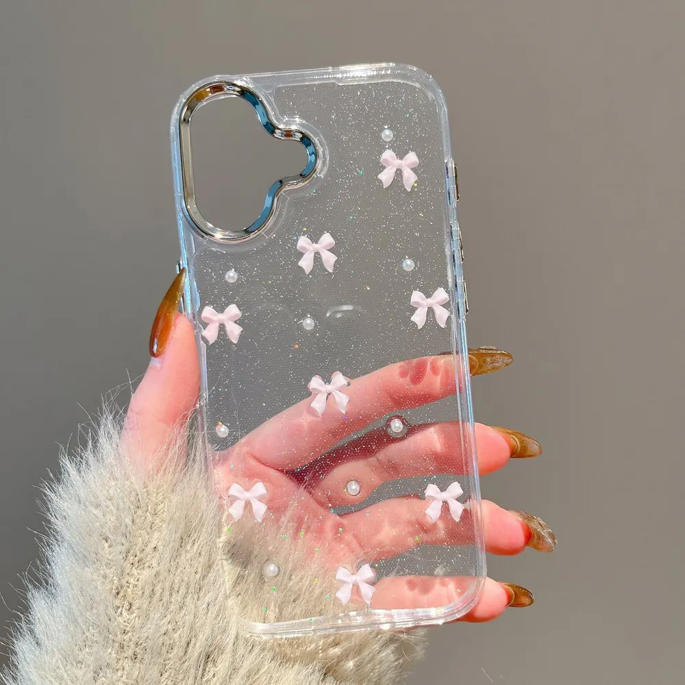 Korea Cute Pink Bow Beads Glitter Clear Phone Case For iPhone 16 11 12 13 14 Pro Max 15 Plus Transparent TPU Shockproof Cover
Korea Cute Pink Bow Beads Glitter Clear Phone Case For iPhone 16 11 12 13 14 Pro Max 15 Plus Transparent TPU Shockproof Cover