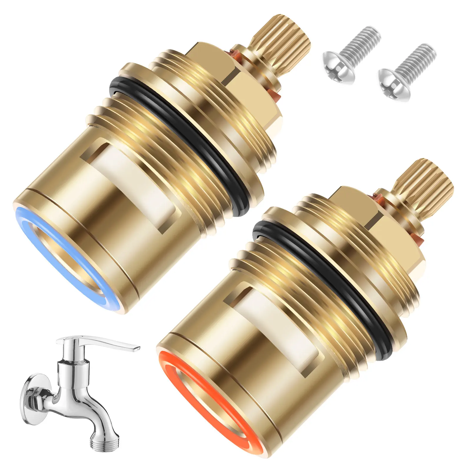 2 Pc Faucet Cartridge Replacement 3/4 Inch 20 Teeth Brass Ceramic Disc Tap Cartridge for Kitchen Bathroom Mixed Hot and Cold Tap
2 Pc Faucet Cartridge Replacement 3/4 Inch 20 Teeth Brass Ceramic Disc Tap Cartridge for Kitchen Bathroom Mixed Hot and Cold Tap