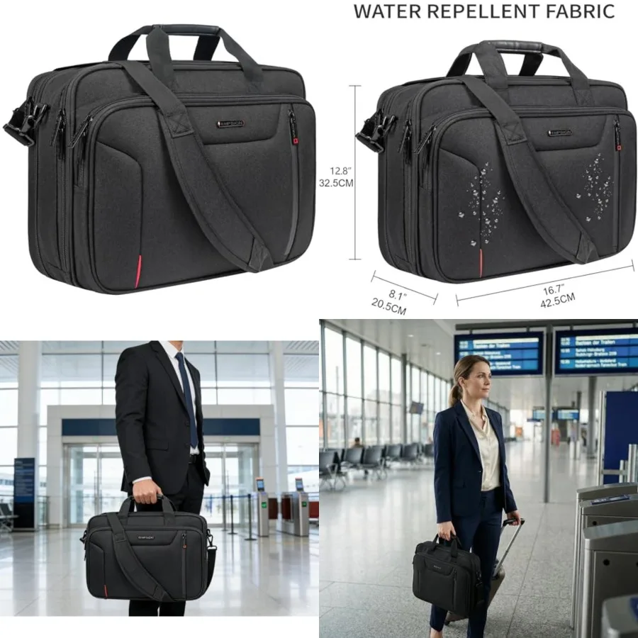 Stylish Laptop Bag Briefcase, 17.3 Inch Laptop Case Expandable Messenger Shoulder Bag for Men Water Repellent, Computer Office Carrying Bag for Work Business Travel-Black/Red
Stylish Laptop Bag Briefcase, 17.3 Inch Laptop Case Expandable Messenger Shoulder Bag for Men Water Repellent, Computer Office Carrying Bag for Work Business Travel-Black/Red